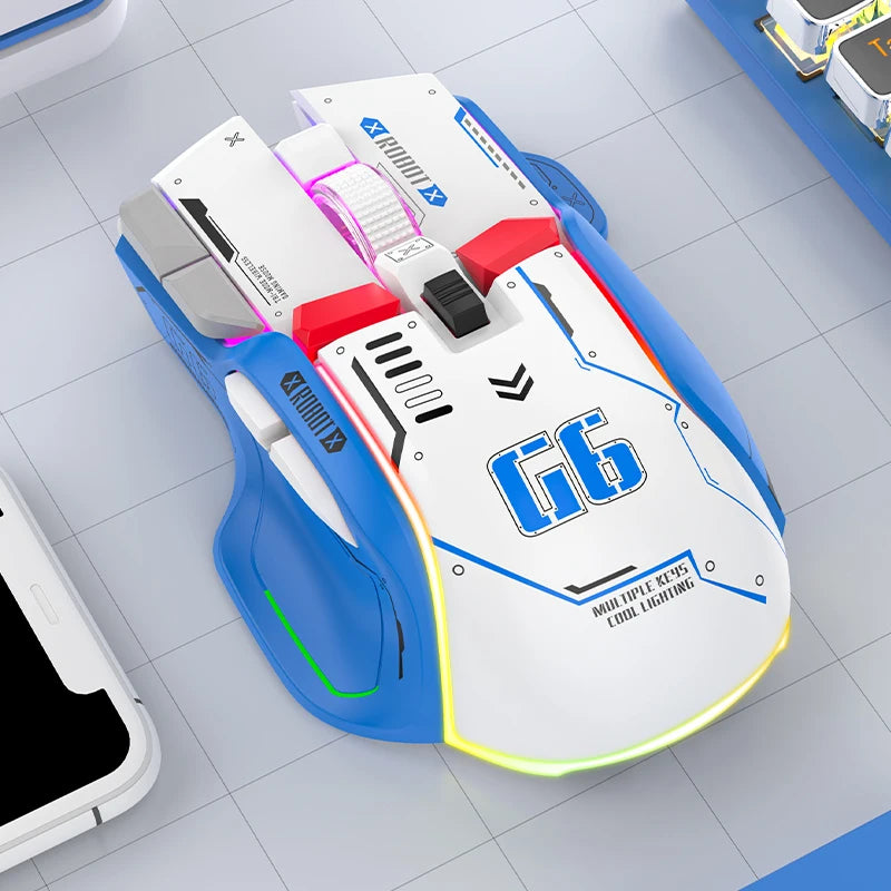 Mouse Gamer HXSJ Bluetooth Sem Fio – Alta Performance, RGB e 4000 DPI