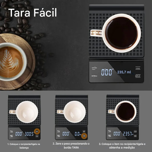 Balança Digital para Café com Timer – Precisão e Versatilidade | Zyoon