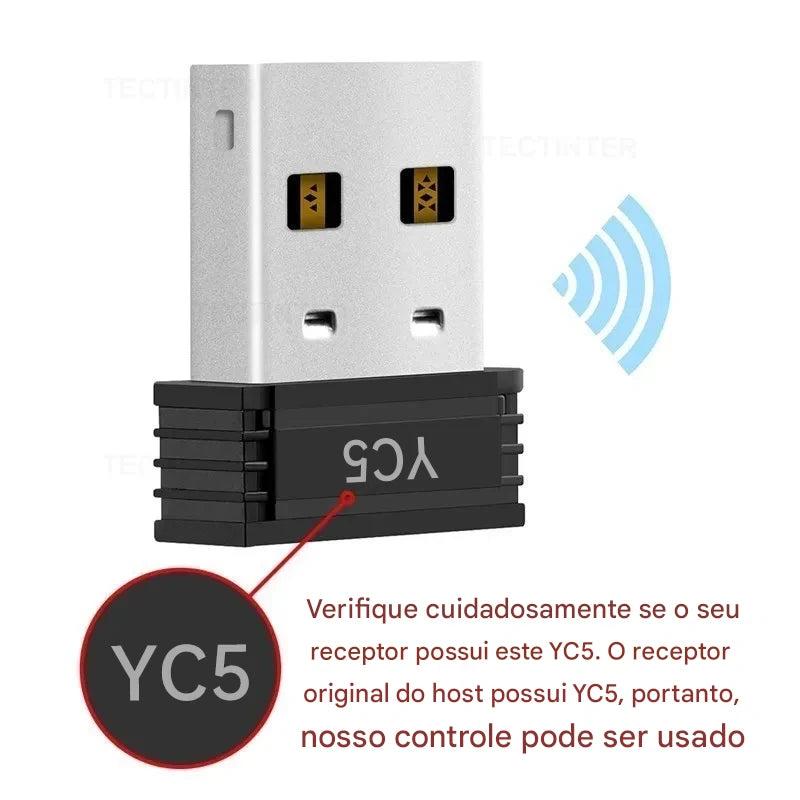 Controle Sem Fio 2.4G TECTINTER – Precisão, Conforto e Liberdade para Jogar!