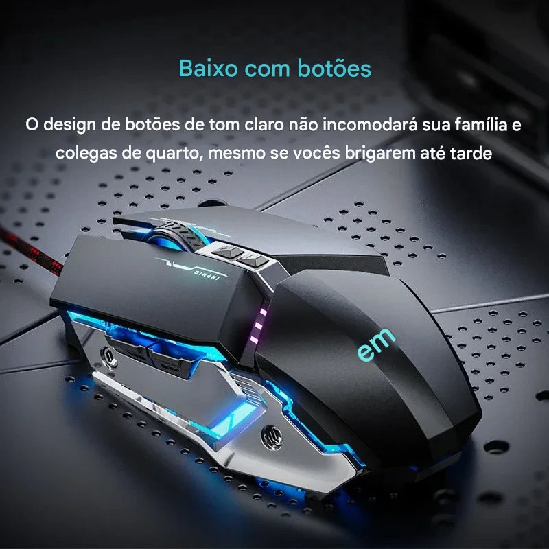 Mouse Gamer LEEDOAR Inphic W2 – Precisão, Velocidade e Design Profissional