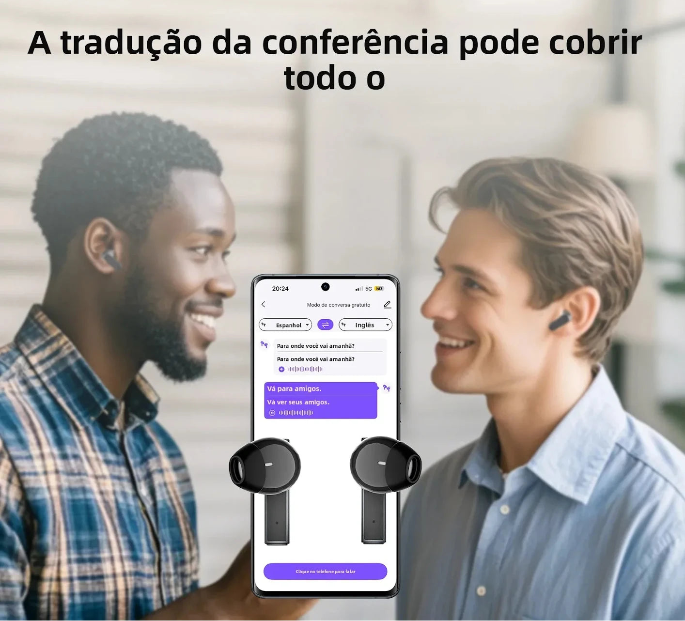 HTC NE40 – Fones Bluetooth Inteligentes com Display Touch e Tradução por IA