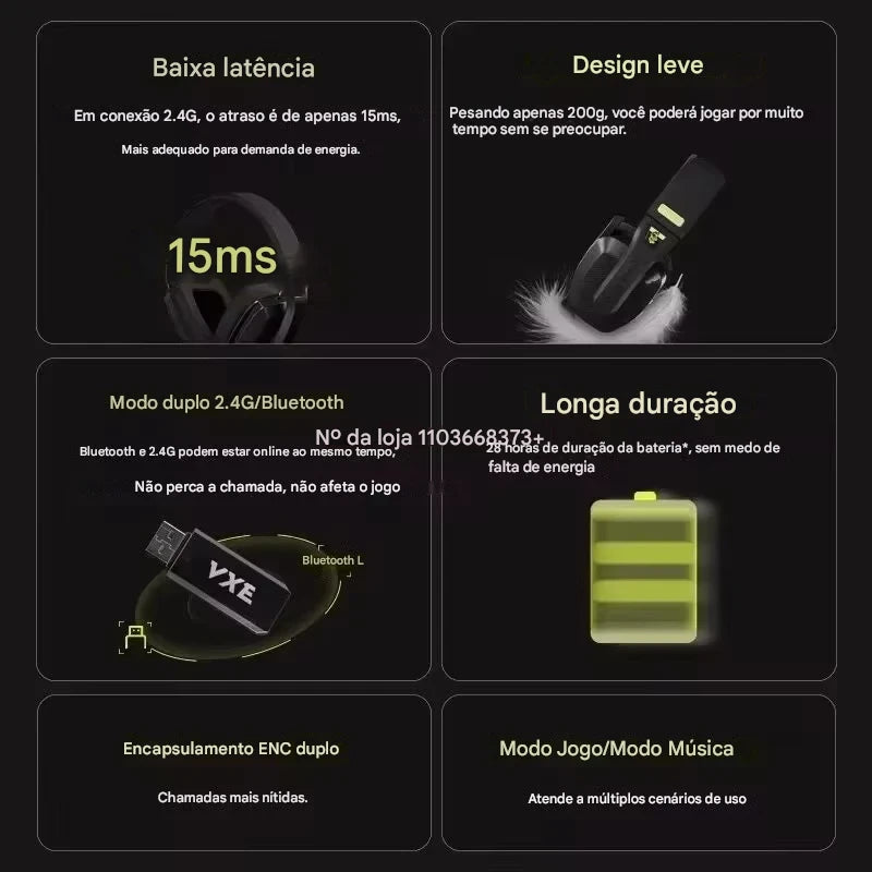 Fone de Ouvido Bluetooth SHIMANG – Som Potente com Cancelamento Ativo de Ruído