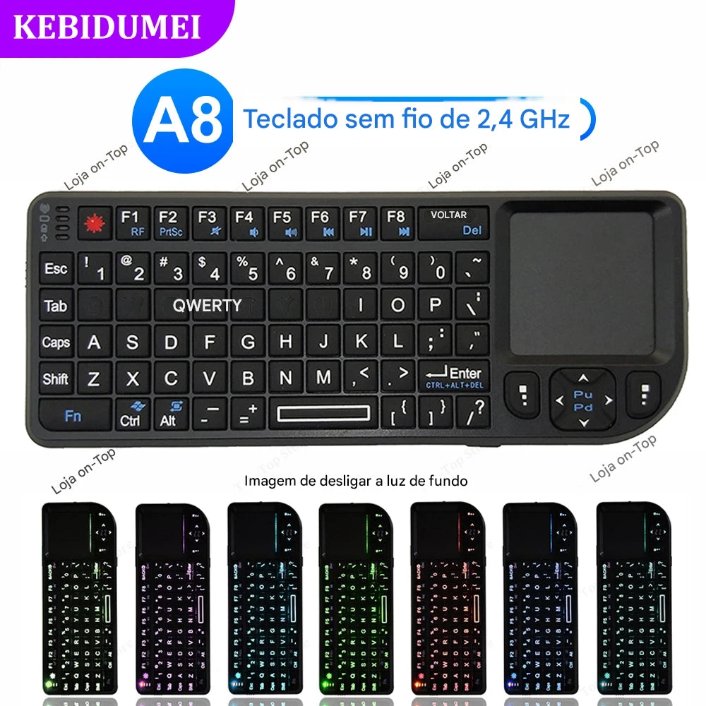 Teclado Sem Fio Multifuncional 3 em 1 com Touchpad – Kebidumei Original