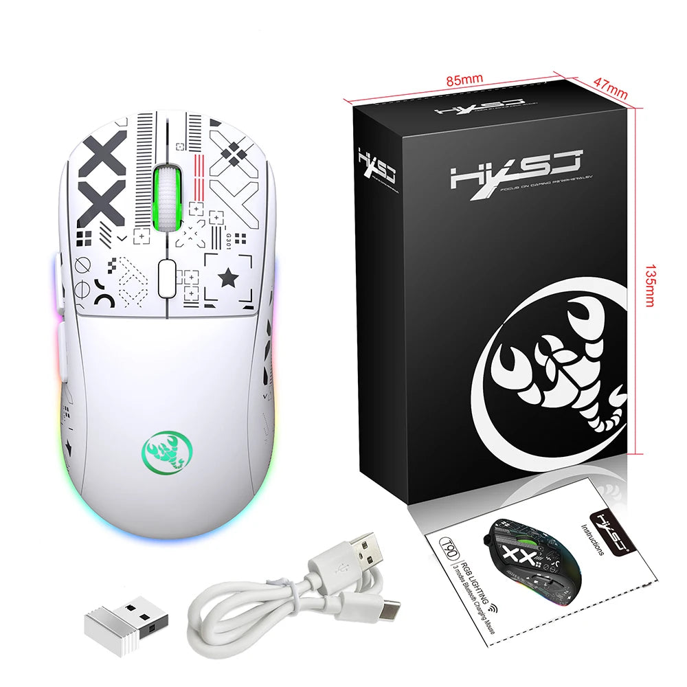 Mouse Gamer Sem Fio CSHZCE T90 — Desempenho, Estilo e Liberdade Total