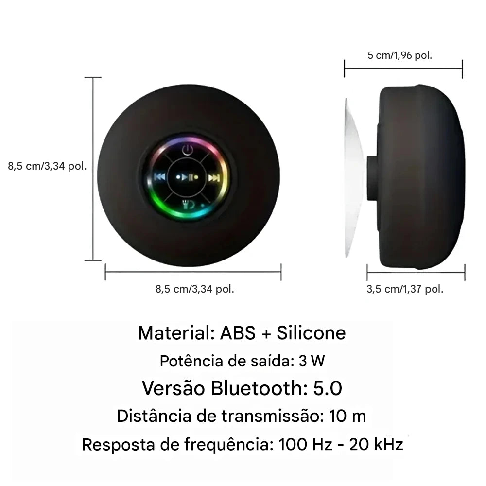 Caixa de Som Bluetooth Fomscvka IPX4 – Som Potente e Resistência à Água
