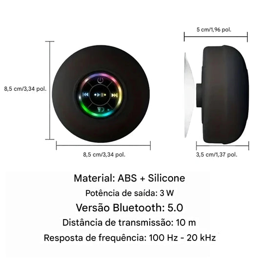 Caixa de Som Bluetooth Fomscvka IPX4 – Som Potente e Resistência à Água