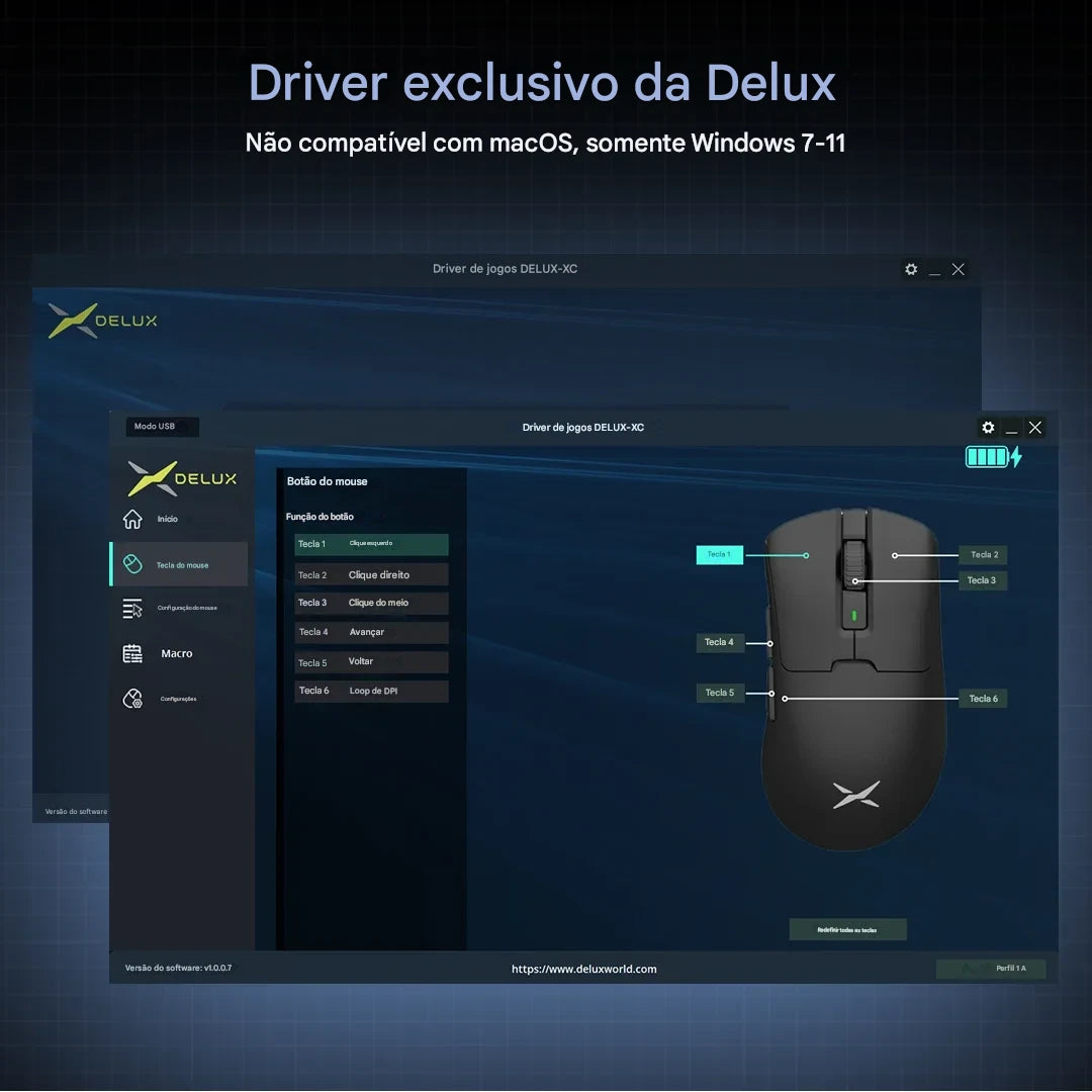 Mouse Gamer Sem Fio Delux M900 SE — Precisão Profissional e Performance Extrema