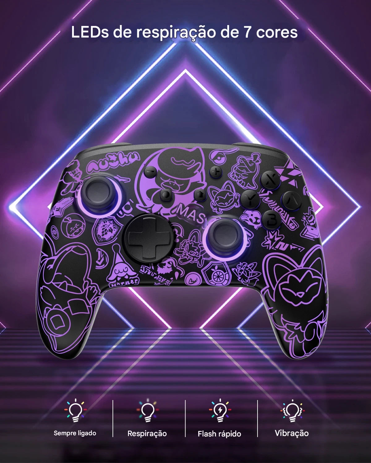 Controle Sem Fio Firefly Luminous FUNLAB – Compatível com Nintendo Switch / OLED / Lite