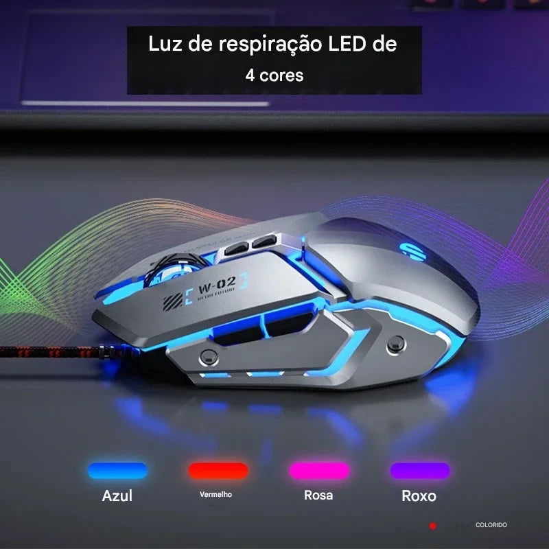 Mouse Gamer LEEDOAR Inphic W2 – Precisão, Velocidade e Design Profissional