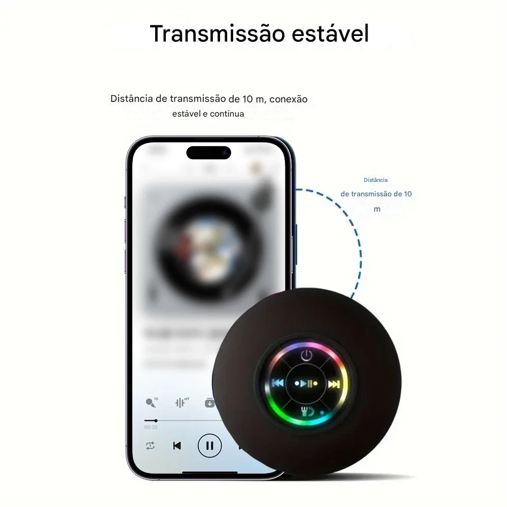 Caixa de Som Bluetooth Fomscvka IPX4 – Som Potente e Resistência à Água