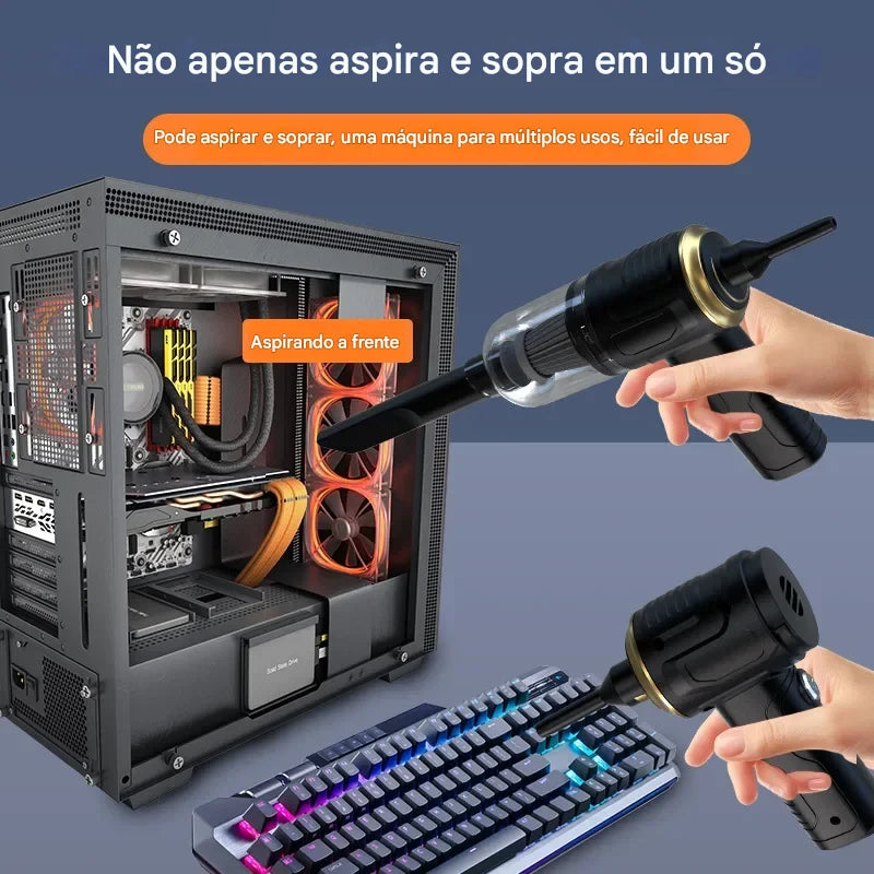 Aspirador Portátil Xiaomi MIJIA 120W Sem Fio 2 em 1 — Potência e Praticidade em Qualquer Lugar