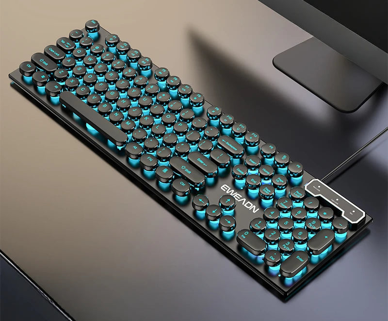 Teclado Gamer Retro Multicolorido Lamgool