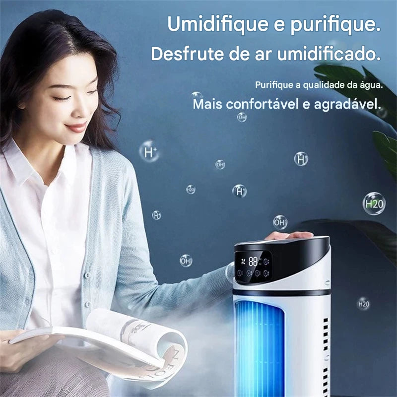Mini Ar-Condicionado Portátil Donirt 2025 – Ventilação, Umidificação e Resfriamento Inteligente em um Só Aparelho!