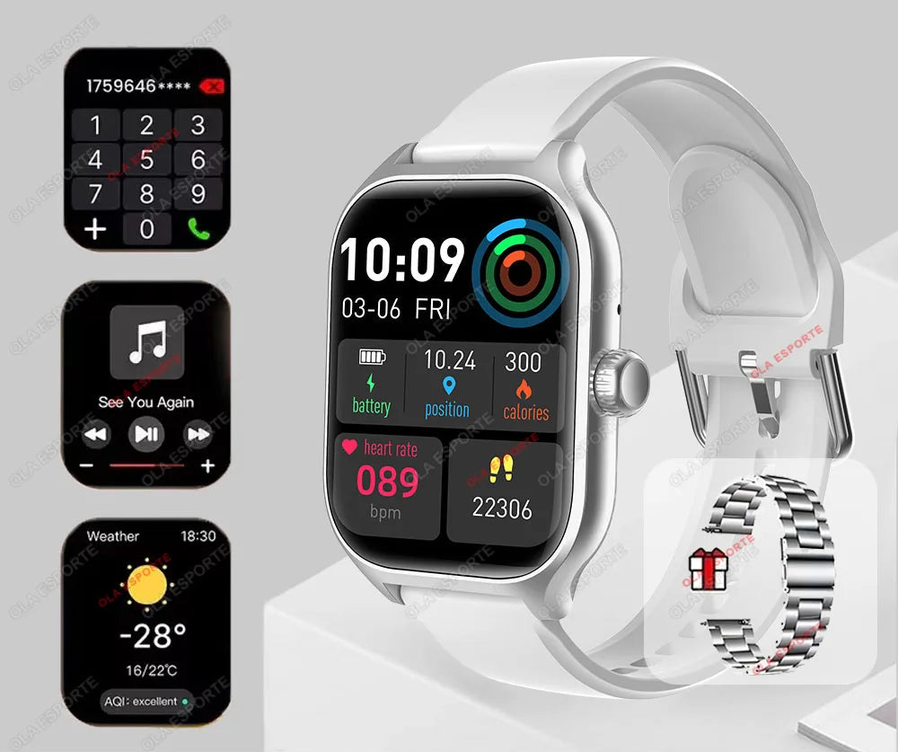 Smartwatch Esportivo 2.01” Ola Esporte – Saúde, Estilo e Tecnologia no Seu Pulso