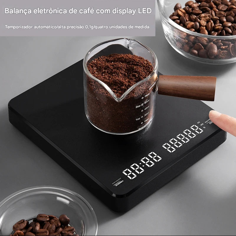 Balança Digital Inteligente com Display LED — Precisão 0.1g | Zyoon