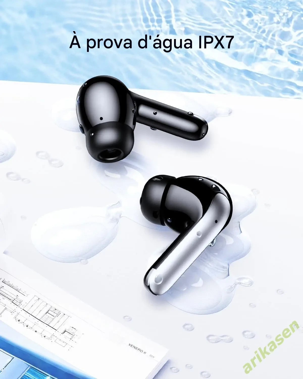 Arikasen ANC – Fones Bluetooth com Cancelamento de Ruído Ativo e Display LED