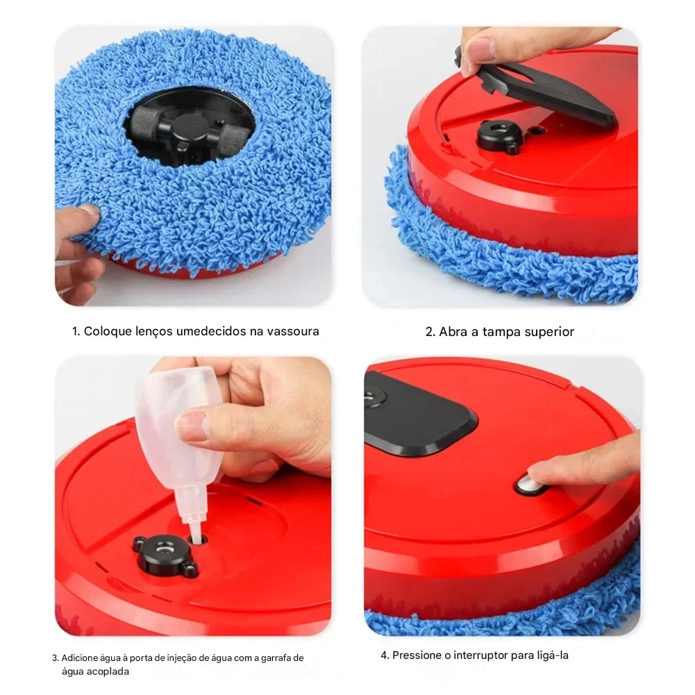 Robô Aspirador e Passa Pano Smart – Limpeza Automática 2 em 1 com Pulverização Umidificadora