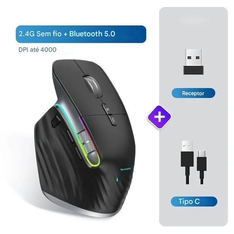 Mouse Gamer Sem Fio JOMAA – Potência, Precisão e Versatilidade em um Só Dispositivo