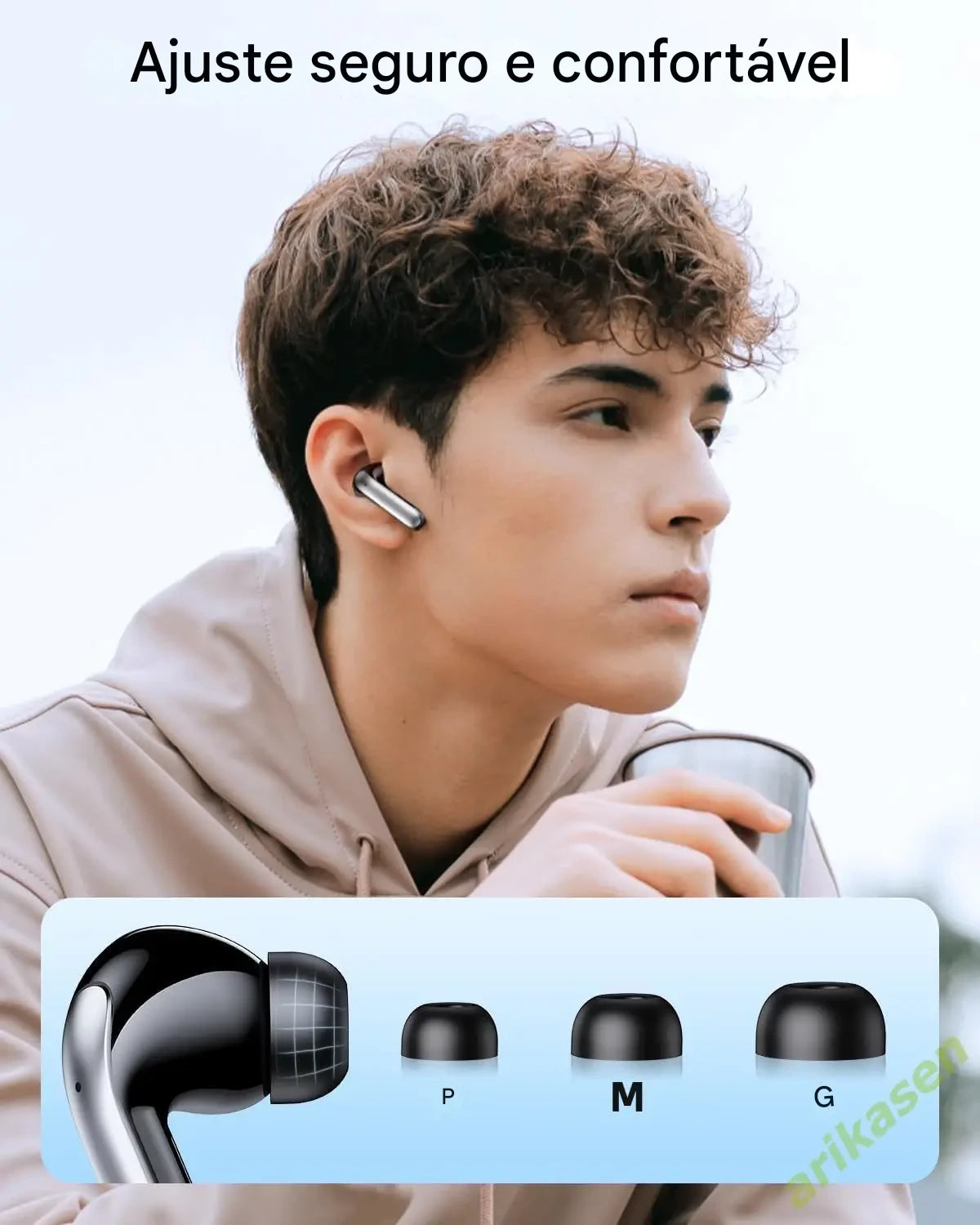 Arikasen ANC – Fones Bluetooth com Cancelamento de Ruído Ativo e Display LED