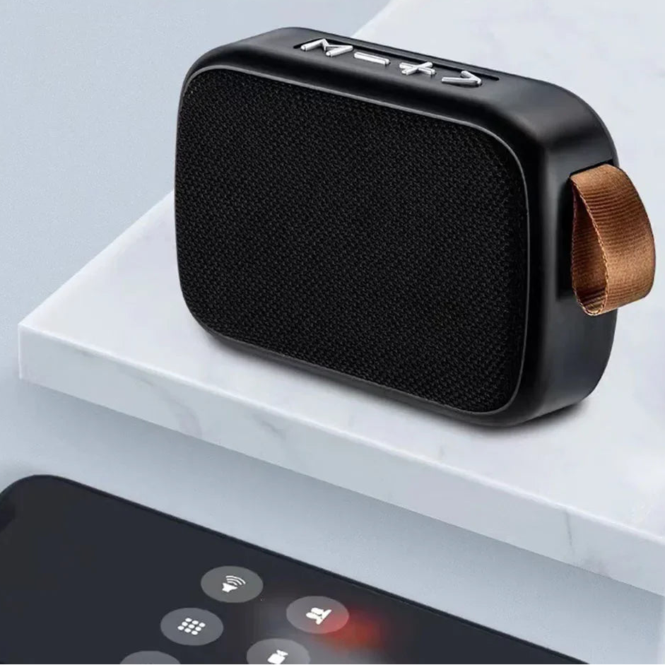 Caixa de Som Bluetooth Portátil com Malha de Tecido – Som Potente, Design Moderno e Alta Portabilidade