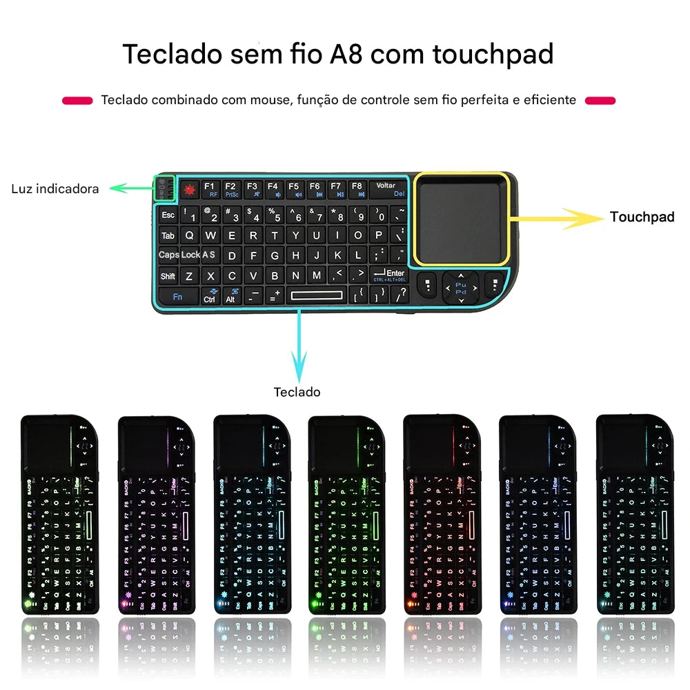 Teclado Sem Fio Multifuncional 3 em 1 com Touchpad – Kebidumei Original