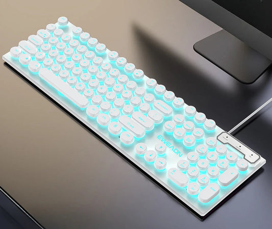 Teclado Gamer Retro Multicolorido Lamgool