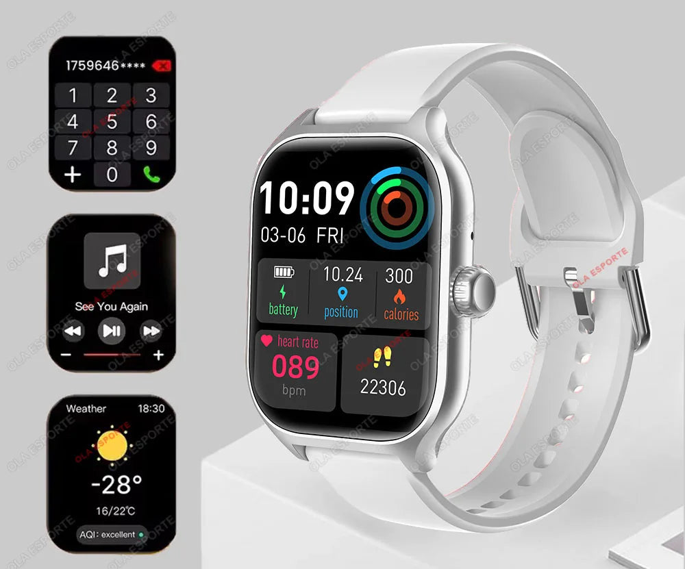 Smartwatch Esportivo 2.01” Ola Esporte – Saúde, Estilo e Tecnologia no Seu Pulso